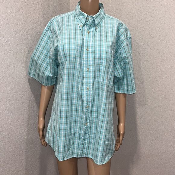 Pendleton seafoam green plaid button down shirt - Picture 2 of 6